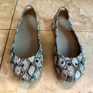 Crocs Kadee Snake Print Ballet Flats Women's Size 9